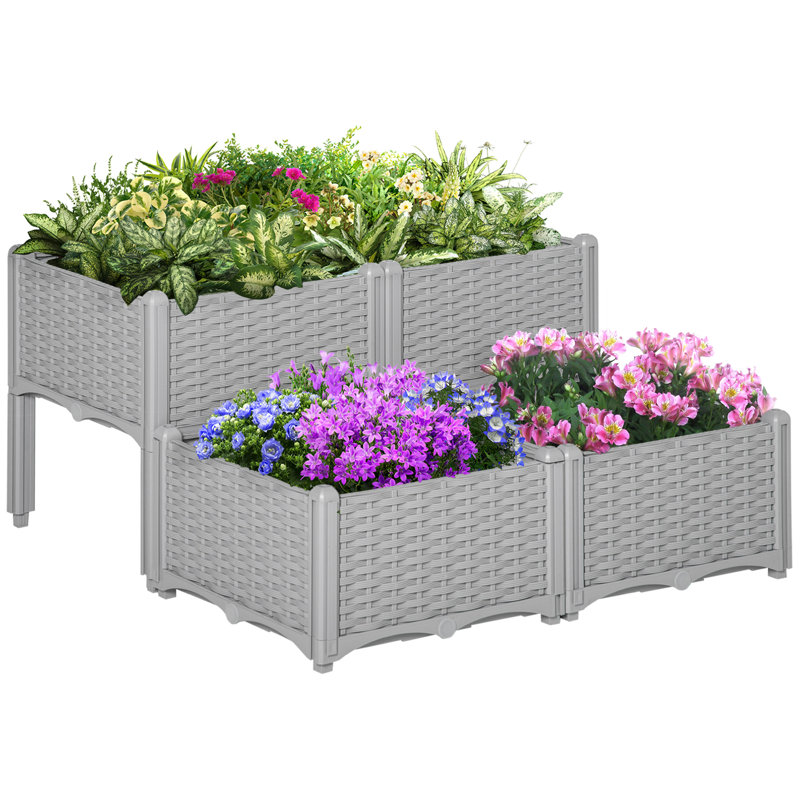 Jardinière surélevée Soudersburg, 4, Gris