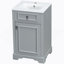 Meuble-lavabo de 20 pouces avec lavabo en céramique, porte à fermeture douce, tablette réglable et support de rangement fixé à la porte - idéal pour les petites salles de bain-413762881