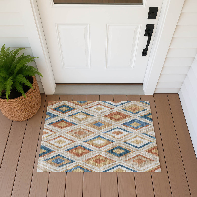 Tapis intérieur / extérieur lavable à la machine Aten ACN2331 Diamond, Rectangle 1 pi 8 po x 2 pi 6 po