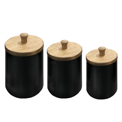 Ensemble de 3 pots noirs en métal 8 po
