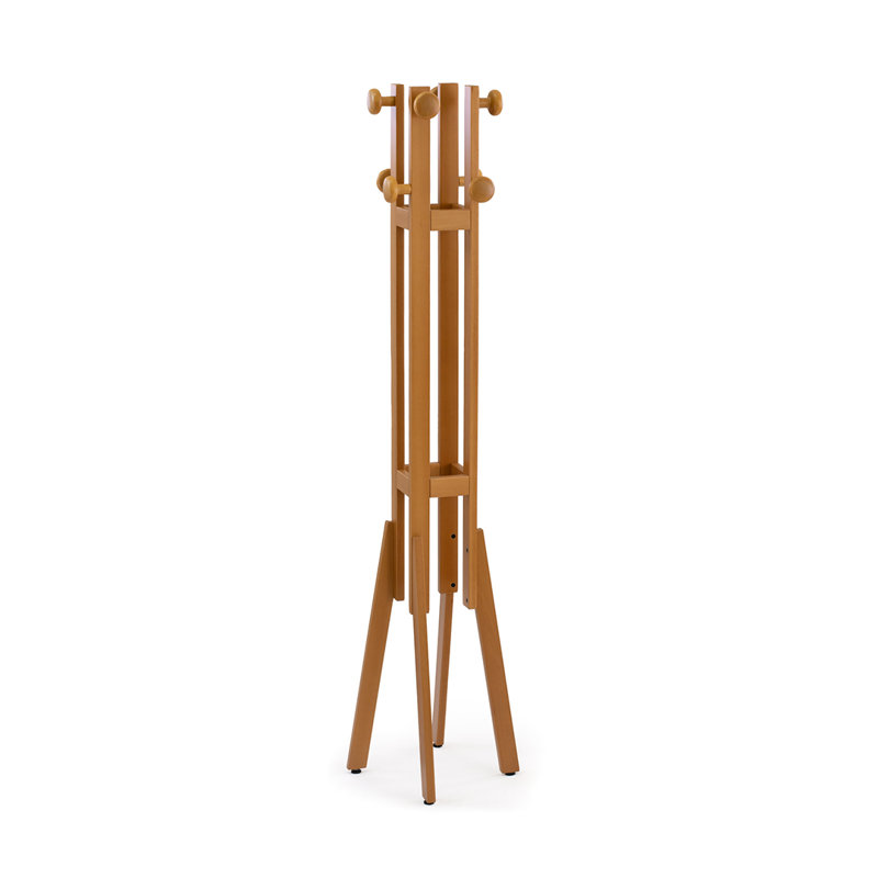 Rowlett Solid Wood Freestanding 8 - Hook Coat Rack, Cherry
