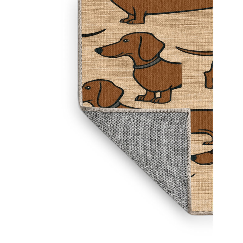 Washable Dachshund Dogs Area Rug, Rectangle 6' x 9'