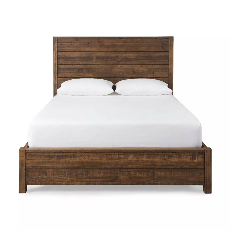 Montauk Solid Wood Panel Bed, Full, Rustic Walnut
