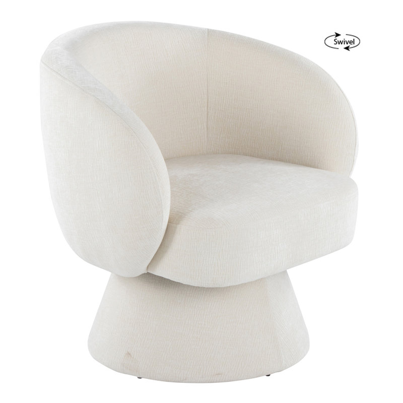 Chaise d'appoint pivotante en tissu crème, Crème