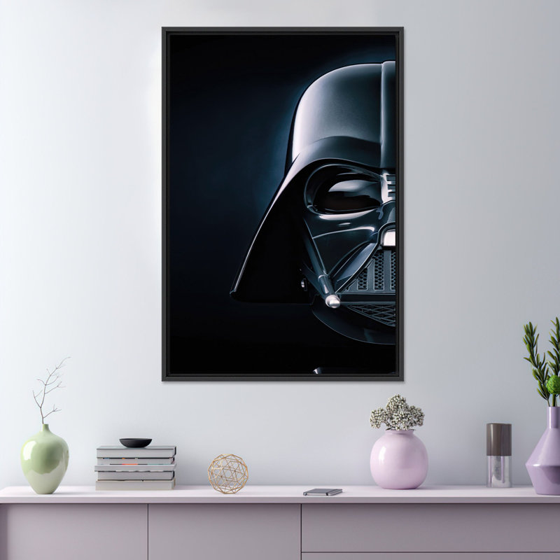 Toile imprimée en verre trempé Darth Vader: Star Wars Decor, 1P BlackFramedCanves, H: 43,4 po x l: 31,6 po