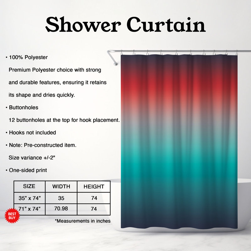 Rideau de douche Flag Celebration - Premium, H 74 po x l 71 po