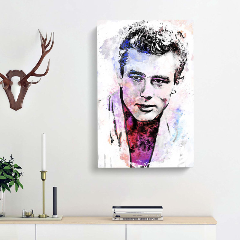 James Dean In Abstract - Wrapped Canvas, 60cm H x 40cm W x 3cm D