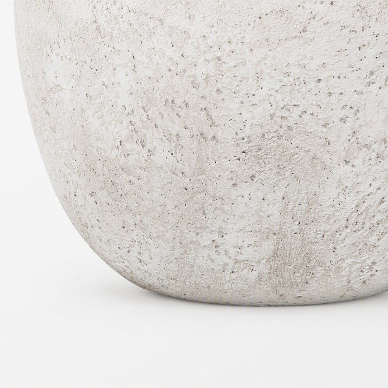Lampe de table de 50 cm de hauteur, corps en béton crème et abat-jour ivoire/crème, style moderne, Crème