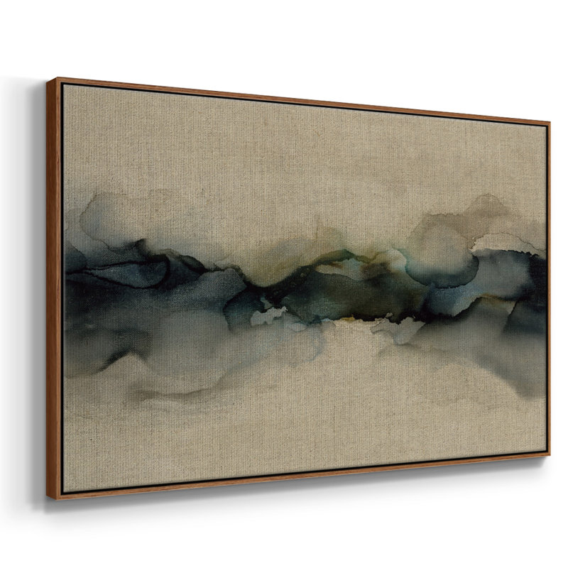 " Ocean Streams ", Walnut Floater Framed Canvas, 25" H x 37" W x 2" D