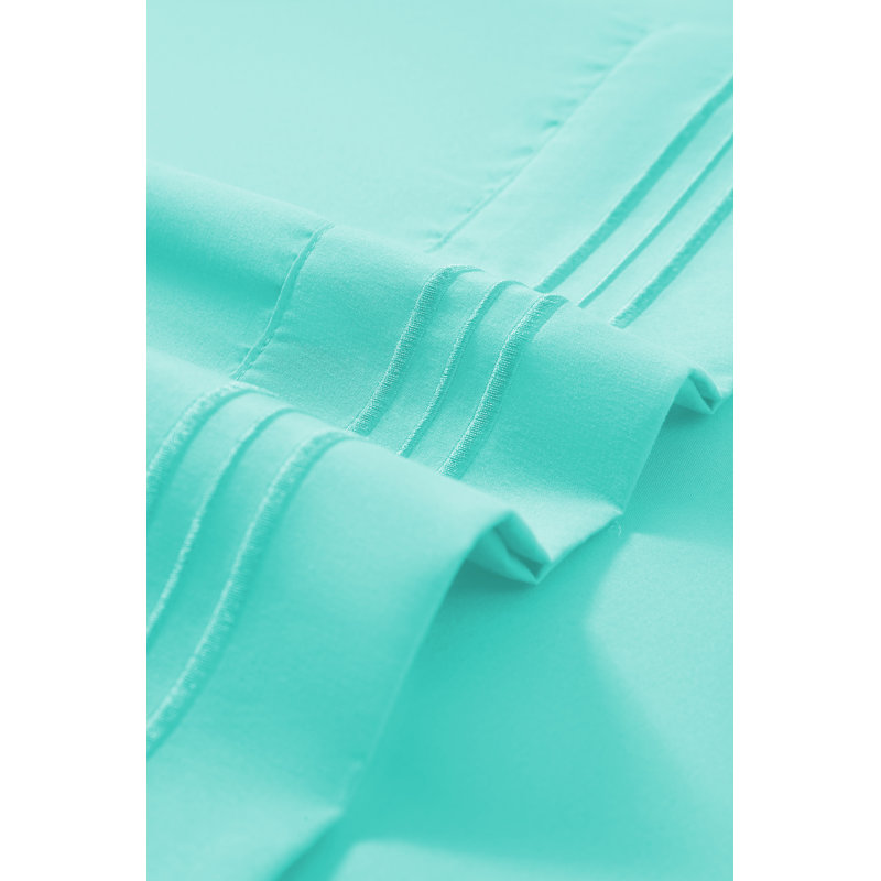 Ensemble de draps en rayonne , Turquoise, Ensemble de draps pour lit simple + 1 drap-housse 