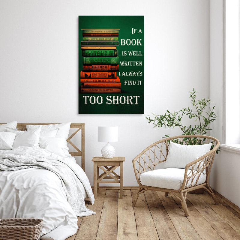 «If A Book Is Well», impression sur toile, H 14 po x l 11 po x P 1,25 po