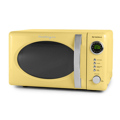 Nostalgia Retro 0.7 Cubic Foot 700-watt Countertop Microwave Oven - Yellow