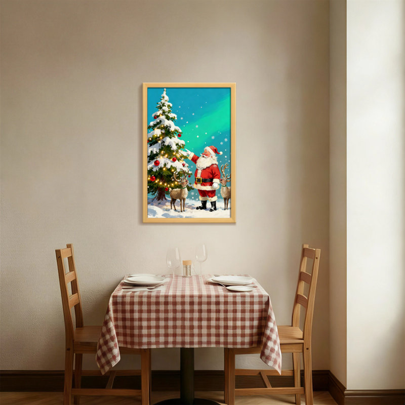Arbre de Noël de Noël père Noël avec renne, H 18 po x l 12 po