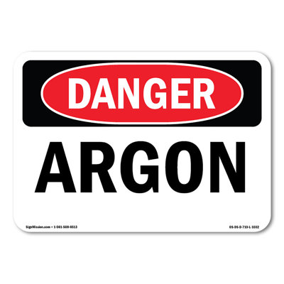 Argon  Aluminum Sign 14" X 10"