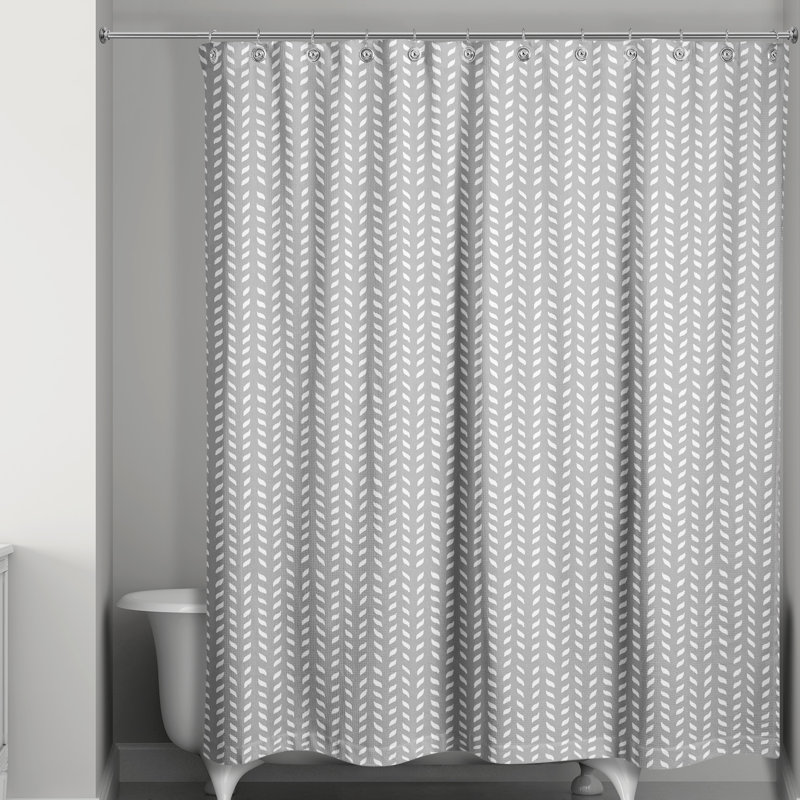 Rideau de douche Hyrup, Gris / Blanc