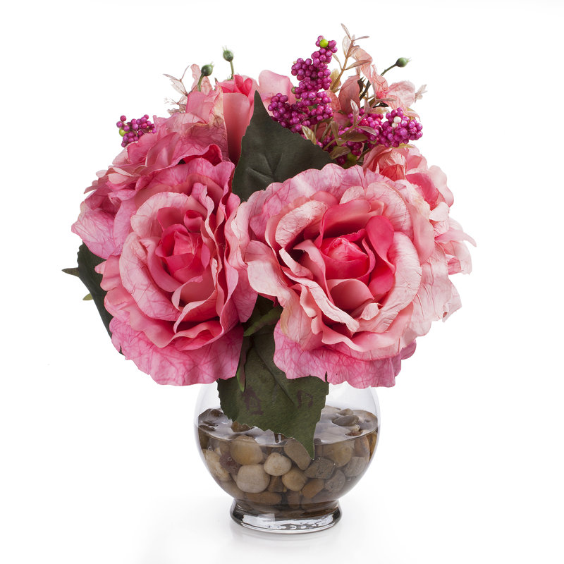 Silk Arrangement in Vase, Pink
