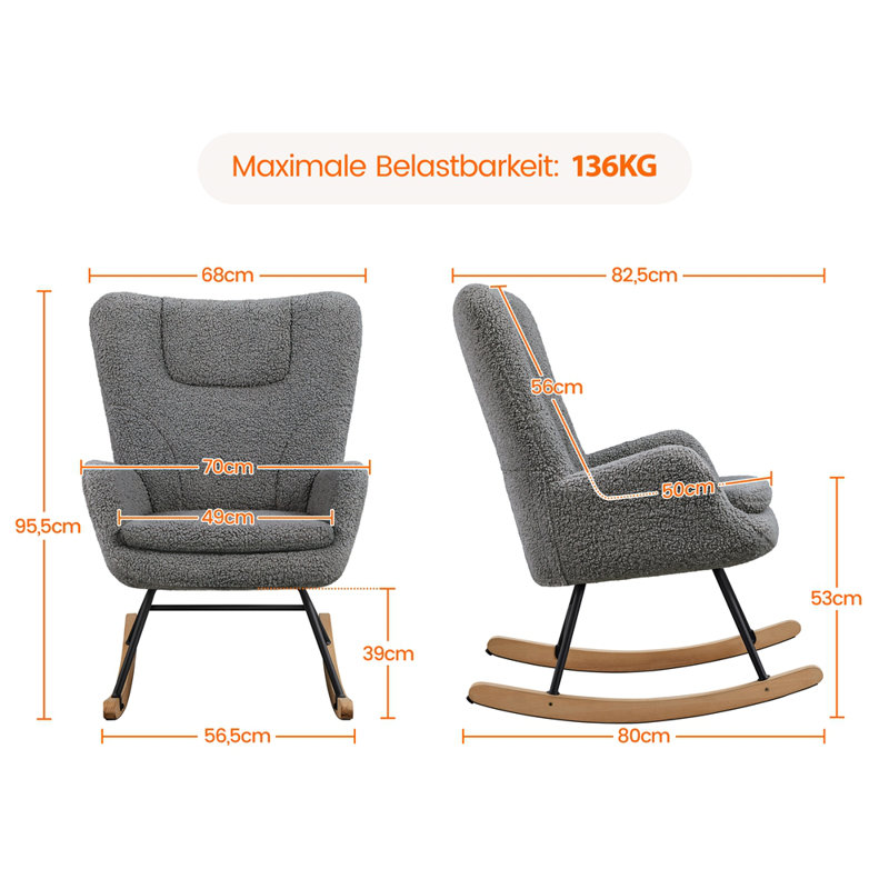 Virginie Upholstered Accent Chair, Dark grey