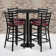 Aniket 30'' Round Laminate Table Set with Round Base and 4 Ladder Back Metal Barstools