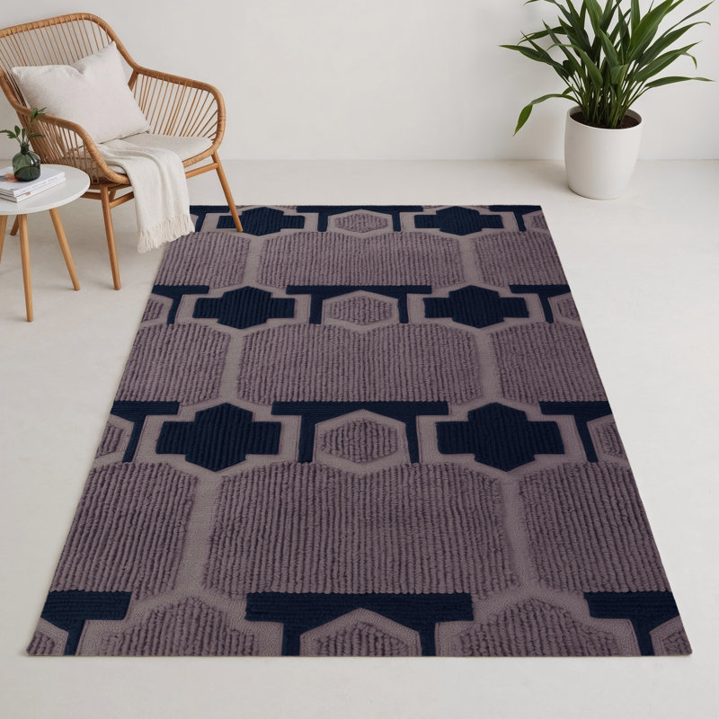 Tapis gris intérieur et extérieur Trellis, Rectangle 5 pi x 7 pi