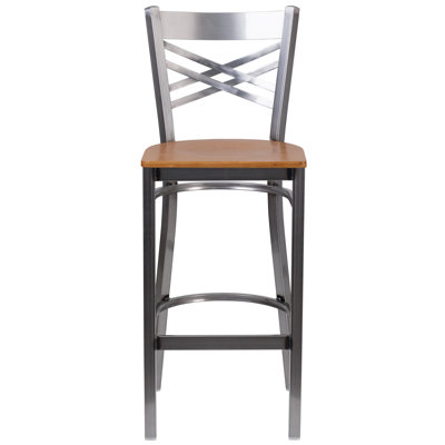 "X" Back Metal Restaurant Barstool