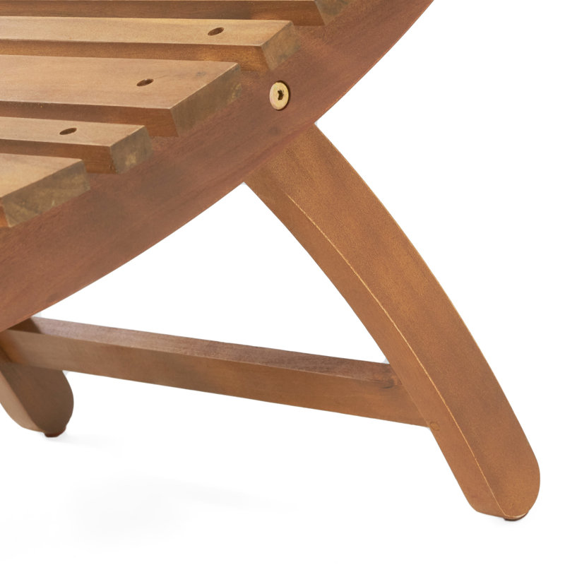 Chaise longue pliante en bois brun avec siège à circulation d'air pour une atmosphère extérieure relaxante et pliable, Brown