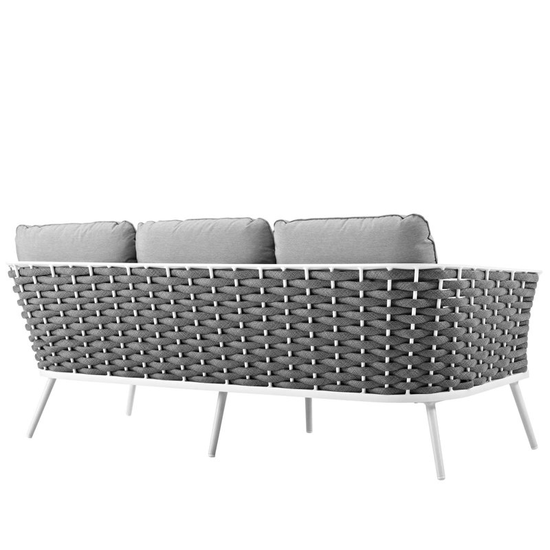 Canapé d'extérieur en aluminium Modway Stance, gris, Blanc