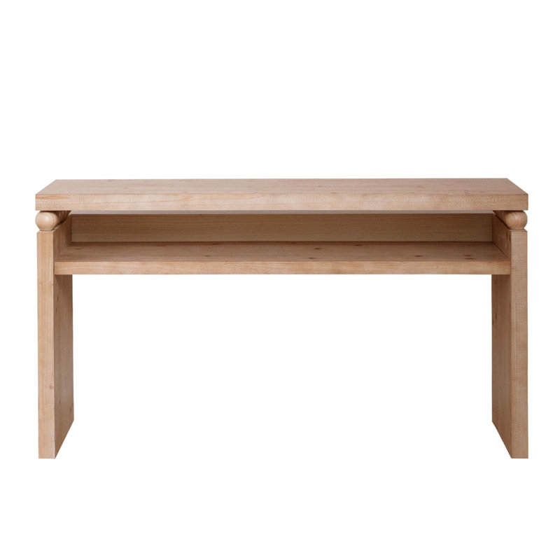 Console 59 po de style rustique moderne, vestibule étroit avec rangement et perles décoratives pour une utilisation polyvalente