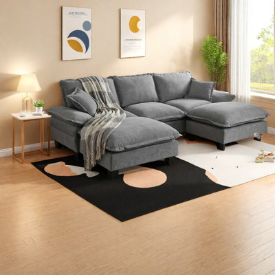 Canapé modulaire en U en chenille Cloud Comfort modulaire pour la maison