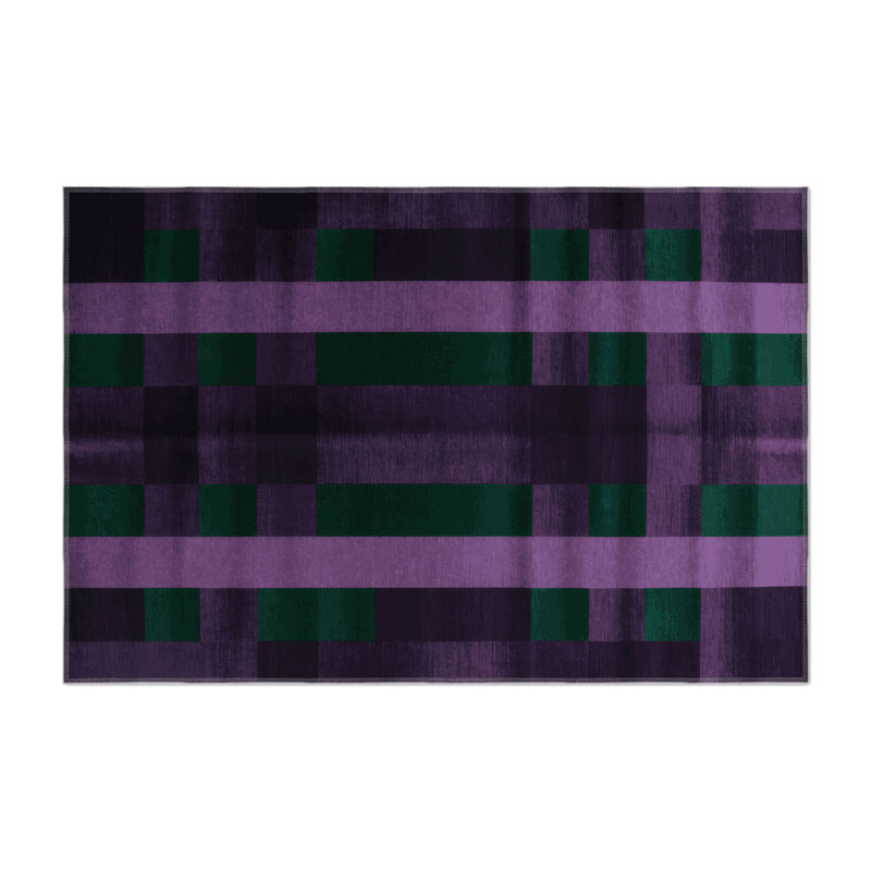 Tapis intérieur / extérieur mauve à carreaux, Rectangulaire 3 pi x 5 pi