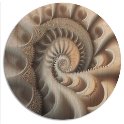 Blanc fractal spiralé II - Art mural géométrique moderne en bois - Bois de pin naturel