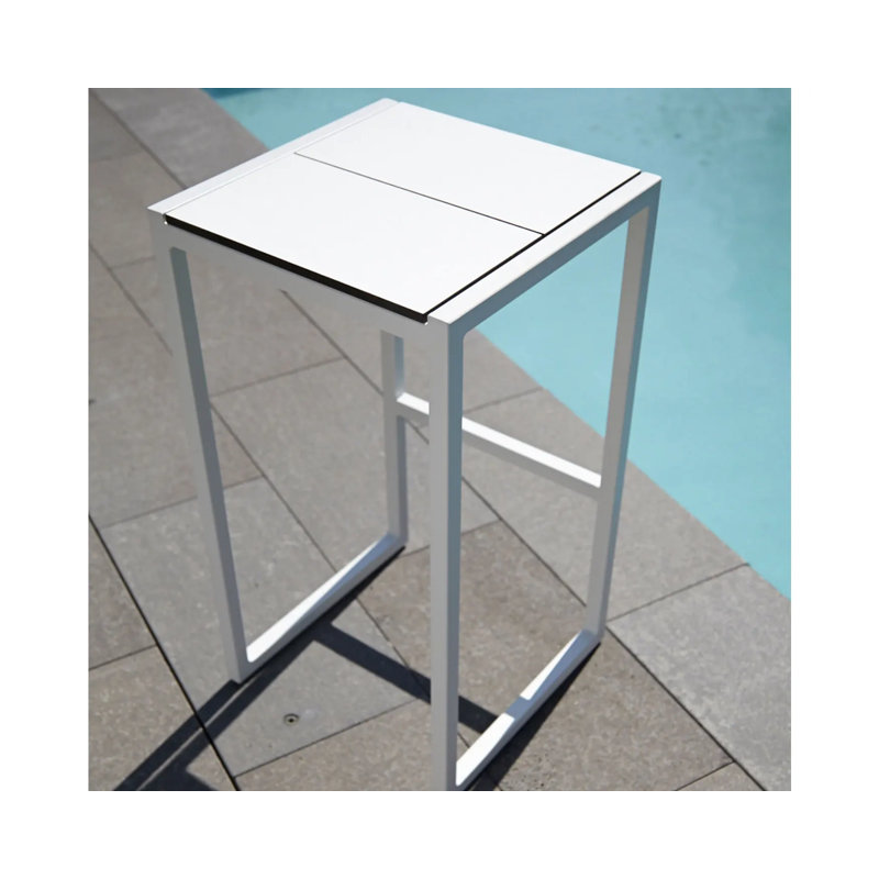White Powder-Coated Aluminum Outdoor Barstool
