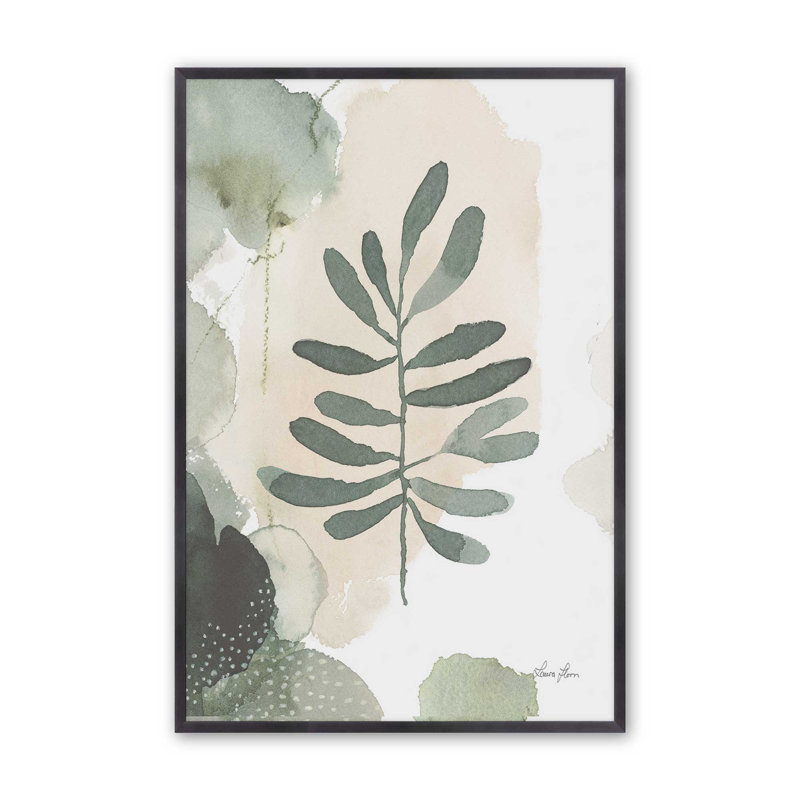 Harmonic Leaves II Print in a  Frame, 17.25'' H x 13.25'' W, Weathered Zinc Open Corner Framed
