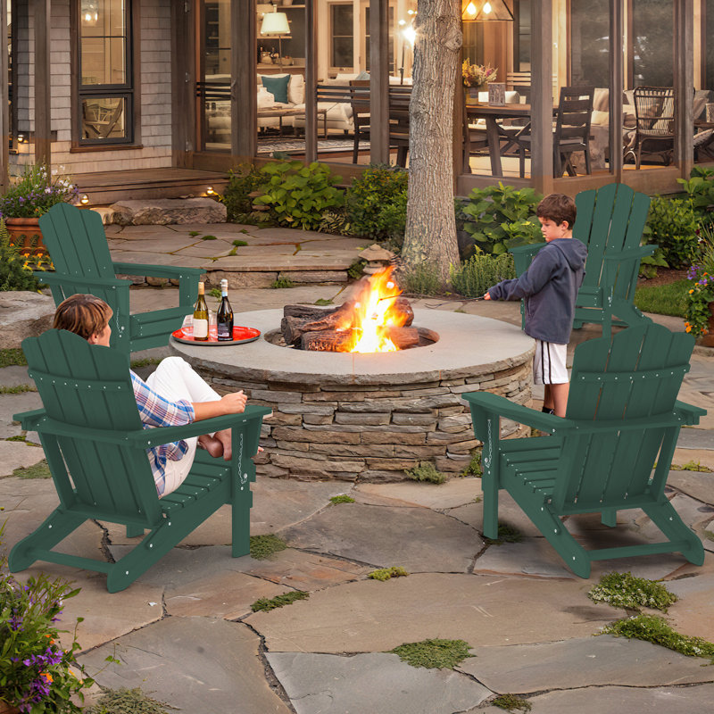 Chaise Adirondack pliante en plastique Delman, Vert foncé