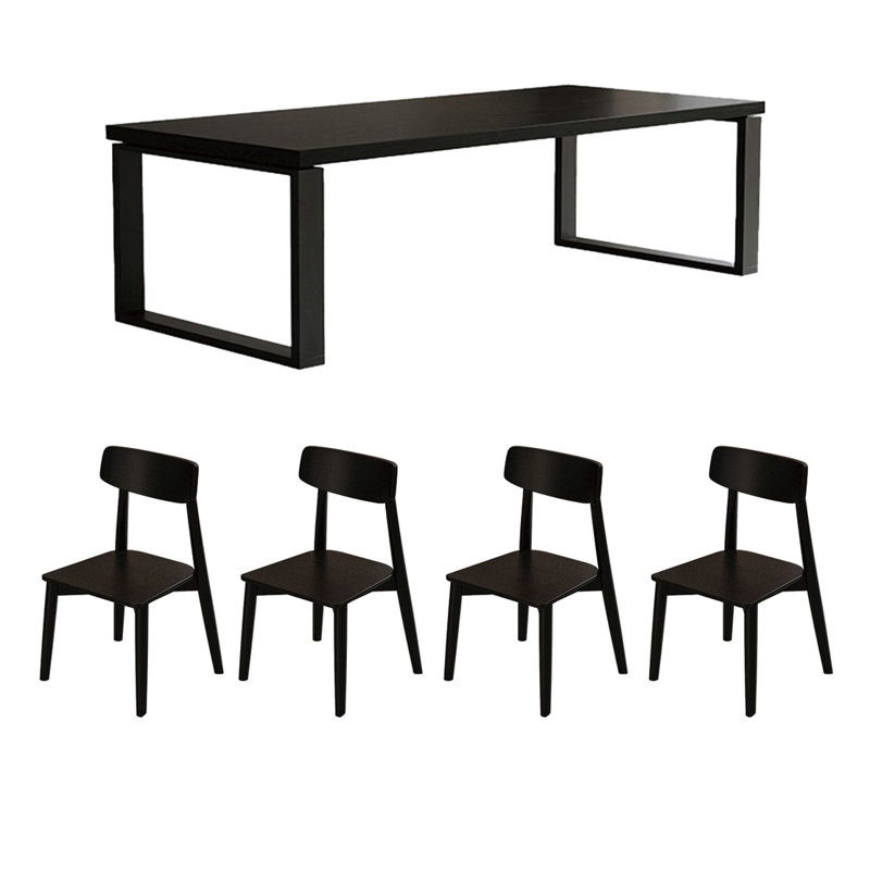 Multi-functional solid wood large board table set, 29.52"H x 86.61"L x 31.49"W