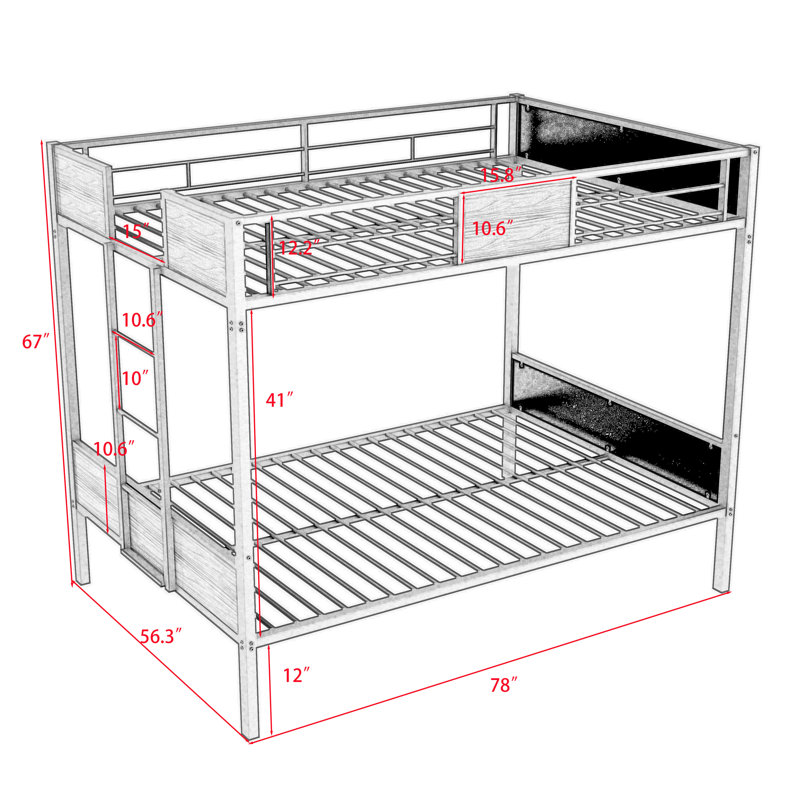 Linch Kids Bunk Bed, Full over Full
