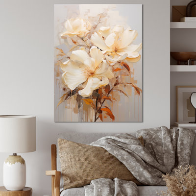 " Beige Hibiscus Painting I "