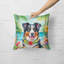 Australian Shepherd Luau Throw Pillow-99813142