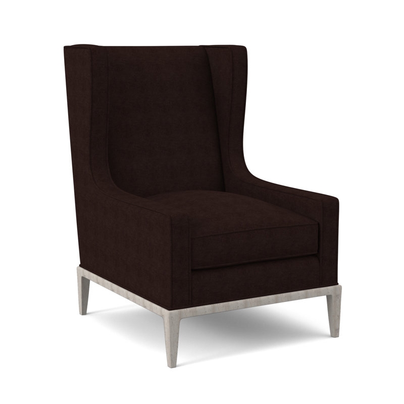 Fauteuil à oreilles 28 po Claxton, Acajou Margaret, Bisque