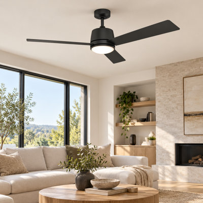 Ventilateur de plafond moderne de 52 pouces avec lumière DEL et télécommande Margaret