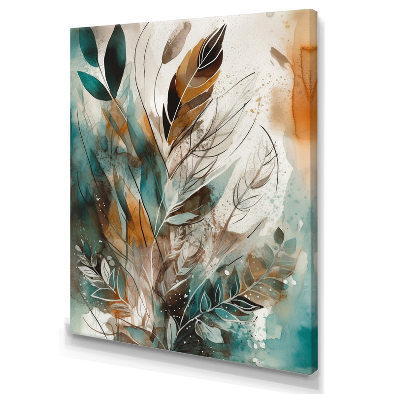 «Lukesha Green and Brown Visions In Boho I», reproduction sur toile, H 44 po x l 34 po x P 1,5 po, Toile tendue