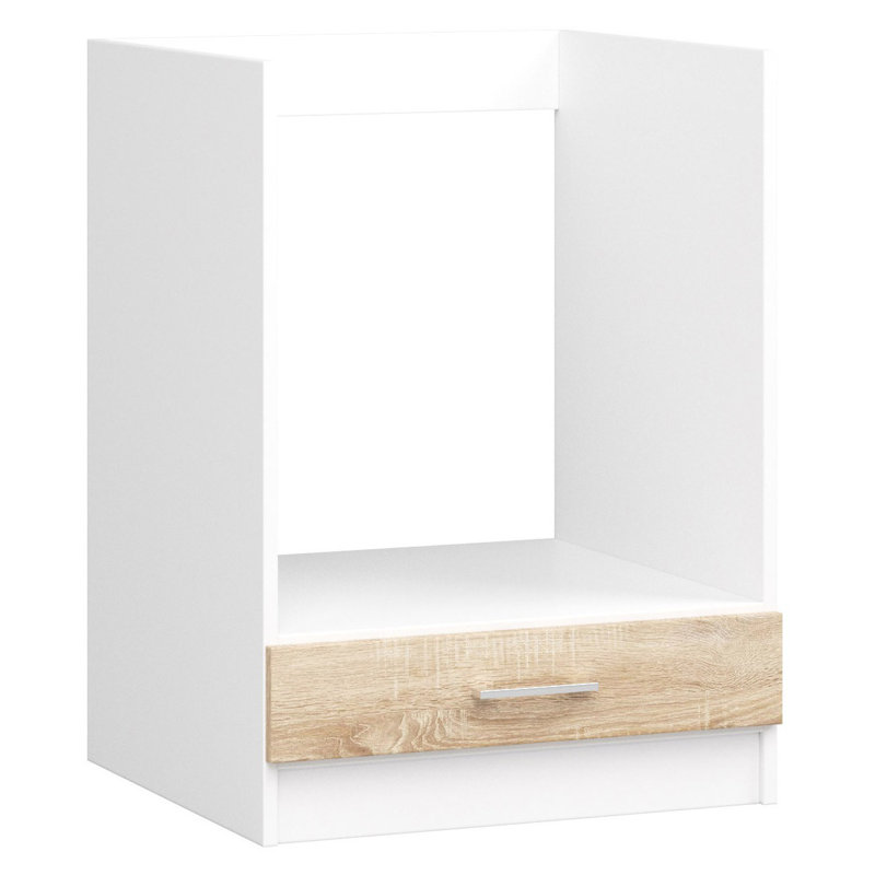 Base cabinet for the Lima oven in white and sonoma oak