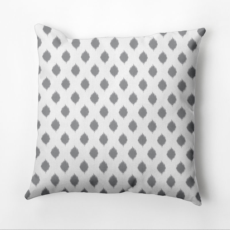 Ikat Outdoor Reversible Throw Pillow, Classic Gray, 20"x20"