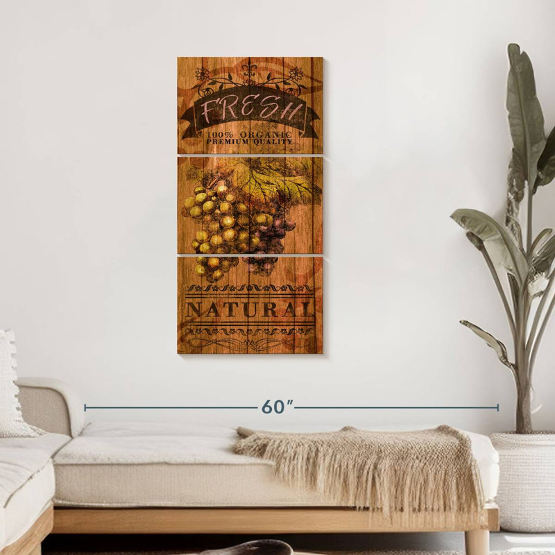«Fresh Grapes», reproduction sur toile, H 21 po x l 44 po x P 1,25 po