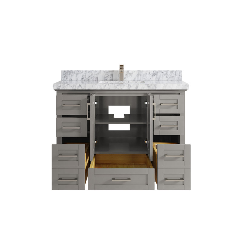 Ensemble de meuble-lavabo simple 48 po Esin, Marbre de Carrare