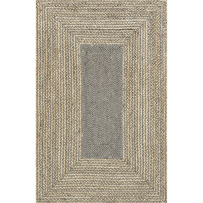 Tapis brun en jute / laine Pantanella