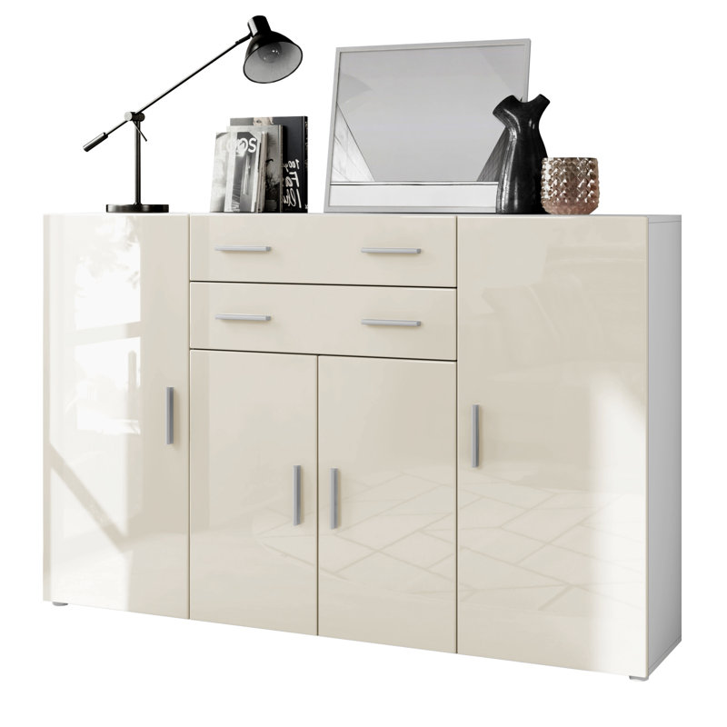 McCammon 166.5 cm W Chest of 2 Drawers, White/Cream
