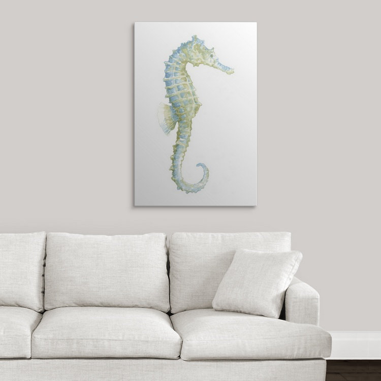 Seahorse " Seahorse I " by Megan Meagher, 30" H x 20" W x 1.5" D, Canvas