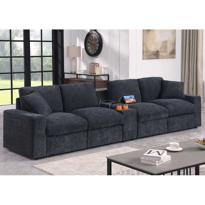 Modular Sofa With 4 Seater, Gray