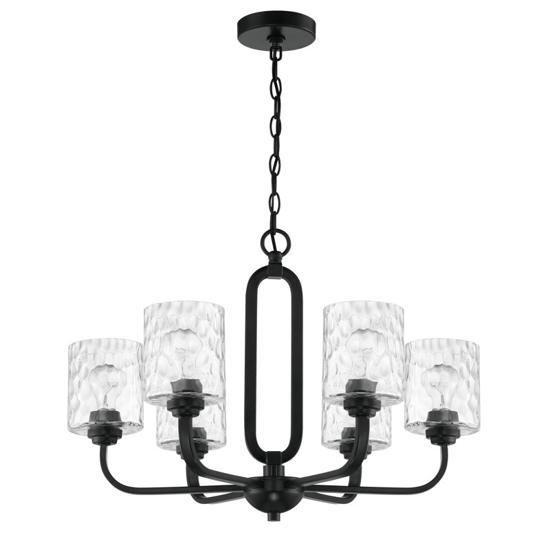 Lustre classique unique à 6 lumières Mafaz, Noir