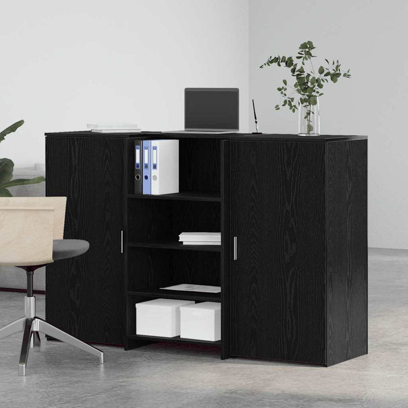 Camariah Standing Desk, 103.5cm H x 155cm W x 50cm D, Black Oak